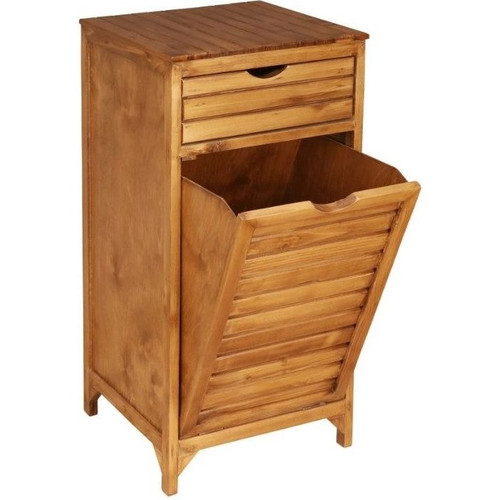 🧺 سبد رخت چرک چوبی – ترکیب زیبایی طبیعی و نظم در دکور حمام و اتاق خواب