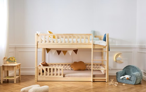 تخت خواب چوبی دوطبقه مونته سوری با طراحی چوبی و مقاوم و استاندارد کدB68