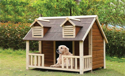 خانه چوبی سگ مدل کلبه ای
